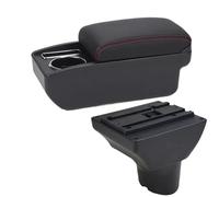 RORVECQ Para Hyundai I20 Brazodescanso Coche 2012 Detalle Interior Retrofit Caja Almacenamiento Auto Accesorios Auto(C1 Negro rojo SIN USB)