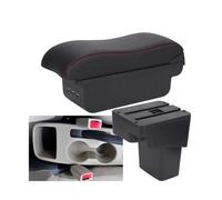 RORVECQ Para Hyundai Para SOLARIS Para VERNA Para Accent 2013-2016 Caja Reposabrazos Para Auto Caja De Almacenamiento Accesorios Auto Pieza Interior Detalles(B1 Negro rojo 3USB)