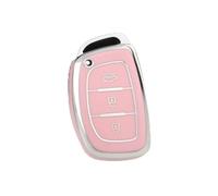 RORVECQ Para Hyundai Para Tucson Para Santa Fe Para Rena Para Sonata Para Elantra Para Creta 3 4 Botones Funda TPU Llave Coche Llavero(Rosa,3 botones)