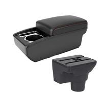RORVECQ Para Kia Para K2 Auto Caja Almacenamiento Consola Central Caja Brazo Auto Espacio Almacenamiento Modificación Interior Con USB(A1 Negro rojo SIN USB)