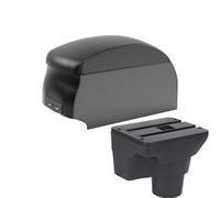 RORVECQ Para Kia Para K2 Coche Consola Central Caja Almacenamiento Reposabrazos Espacio Almacenaje Modificación Interior Con USB(B2 Black double)