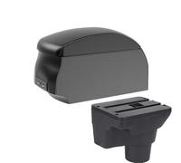RORVECQ Para Kia Para K2 Coche Consola Central Caja Almacenamiento Reposabrazos Espacio Almacenaje Modificación Interior Con USB(A2 Black single)