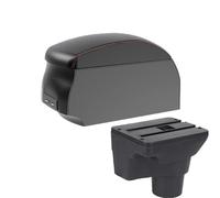 RORVECQ Para Kia Para K2 Coche Consola Central Caja Almacenamiento Reposabrazos Espacio Almacenaje Modificación Interior Con USB(A1 Black Red single)