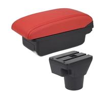 RORVECQ Para KIA Para Rio 2 Reposabrazos Para KIA Para Rio 2006-2011 Reposabrazos Auto Accesorios Interior Caja De Almacenamiento Retrofit(A4 rojo sin USB)