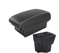 RORVECQ Para KIA Para Rio 3 Para K2 X-line Rio 3 2011 2012 2013 2014 2015 2016 Accesorios Reposabrazos Coche Interior Caja Almacenamiento 3usb(B3 Negro blanco 3USB)
