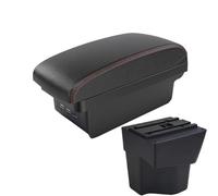 RORVECQ Para KIA Para Rio 3 Para K2 X-line Rio 3 2011 2012 2013 2014 2015 2016 Accesorios Reposabrazos Coche Interior Caja Almacenamiento 3usb(B1 Negro rojo 3USB)
