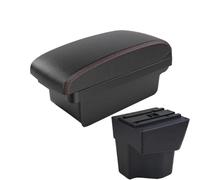 RORVECQ Para KIA Para Rio 3 Para K2 X-line Rio 3 2011 2012 2013 2014 2015 2016 Accesorios Reposabrazos Coche Interior Caja Almacenamiento 3usb(A1 Negro rojo SIN USB)