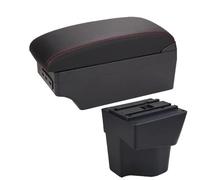 RORVECQ Para KIA Para Rio 5 Reposabrazos 2014-2019 Repuestos Reposabrazos Auto Caja De Almacenamiento Accesorios Auto Interior(A1 Negro rojo 7USB)
