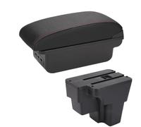 RORVECQ Para KIA Para RIO Caja Reposabrazos Para STONIC Para KIA Para Rio Lx Cerato Reposabrazos Coche Pieza De Retrofit Caja De Almacenamiento(B1 Negro rojo 3USB)