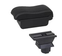 RORVECQ Para Mazda 2 Para Mazda 2 Para Demio Reposabrazos Caja De Almacenamiento Central Interior Retrofit Carga USB(B3 Negro blanco 3USB)