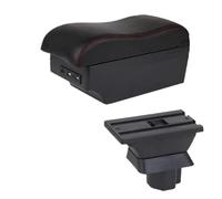 RORVECQ Para Mazda 2 Para Mazda 2 Para Demio Reposabrazos Caja De Almacenamiento Central Interior Retrofit Carga USB(C1 línea roja 7USB)