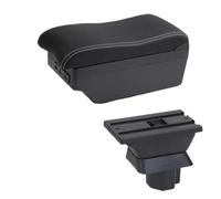 RORVECQ Para Mazda 2 Para Mazda 2 Para Demio Reposabrazos Caja De Almacenamiento Central Interior Retrofit Carga USB(C3 línea blanca 7USB)