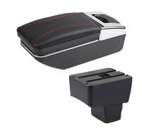 RORVECQ Para Mazda 2 Reposabrazos Caja De Almacenamiento Central Piezas De Interior Retrofit Con USB Accesorios Coche(A1 línea roja Sin USB)