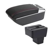 RORVECQ Para Mazda 2 Reposabrazos Caja De Almacenamiento Central Piezas De Interior Retrofit Con USB Accesorios Coche(B1 línea roja SIN USB)