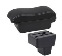 RORVECQ Para MAZDA CX-3 Brazodescanso Para Mazda 2 Para Skyactiv Para Version Cx3 Caja Brazodescanso Coche Caja Almacenamiento Superficie Curva Cuero(A3 Black white NO USB)