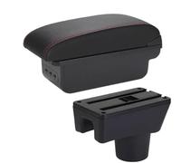 RORVECQ Para Mitsubishi Para Attrage Para Mirage Caja De Reposabrazos Para Space Star Caja De Reposabrazos Para Auto Caja De Almacenamiento Accesorios Coche(B1 Negro rojo 3USB)