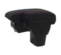RORVECQ Para N&issan Para Juke Para ESQ 2011 2012 2013 2014 2015 2016 2018 2019 Caja De Almacenamiento Central USB En Cuero Negro Modificación(A1 Cuero artificial)