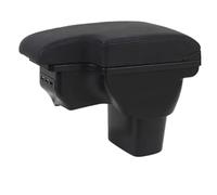 RORVECQ Para N&issan Para Juke Para ESQ 2011 2012 2013 2014 2015 2016 2018 2019 Caja De Almacenamiento Central USB En Cuero Negro Modificación(A2 Cuero artificial)
