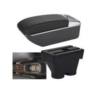 RORVECQ Para Peugeot 208 2012 2013 2014 2015 2016 2017 2018 Caja De Reposabrazos Pieza De Retrofit Interior Detalle Gran Espacio Cenicero(B2 Línea negra 7USB)
