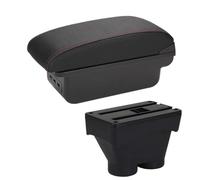 RORVECQ Para Peugeot 208 2012-2018 Caja De Reposabrazos Caja De Almacenamiento Accesorios De Coche Piezas De Retrofit Detalles Interiores Porta-auto Cenicero(B1 Negro rojo 3USB)