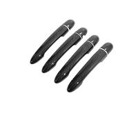 RORVECQ Para Renault para Clio 3 III 2005 2006 2007 2008~2014 Cubierta Manija Puerta Imitación Carbono O Cromada Accesorio Auto(Carbon Fiber Look,No Button 4 Door)