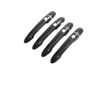 RORVECQ Para Renault para Clio 3 III 2005 2006 2007 2008~2014 Cubierta Manija Puerta Imitación Carbono O Cromada Accesorio Auto(Carbon Fiber Look,4 Button 4 Door)