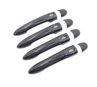 RORVECQ Para Renault para Clio 4 IV para Lutecia BH KH 2012~2021 Cubierta manija Puerta Accesorio Protector Auto Adhesivo(Carbon Fiber Look,No Keyhole 4 Buttons)