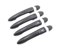 RORVECQ Para Renault para Clio 4 IV para Lutecia BH KH 2012~2021 Cubierta manija Puerta Accesorio Protector Auto Adhesivo(Carbon Fiber Look,Sin Cerradura, 2 Botones)