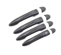 RORVECQ Para Renault para Clio 4 IV para Lutecia BH KH 2012~2021 Cubierta manija Puerta Accesorio Protector Auto Adhesivo(Carbon Fiber Look,Sin Cerradura, 1 botón)
