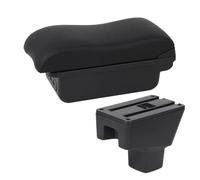 RORVECQ Para SUZUKI Para SX4 Caja Reposabrazos Superficie Curva Cuero Caja Almacenamiento Coche Accesorio Auto Retrofit(B2 línea negra 3USB)