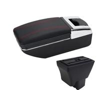 RORVECQ Para Tata Para Tirgo Reposabrazos Coche Piel Reposabrazos Interfaz Usb Caja Almacenamiento Accesorios Consola Central Automóvil(A1 Negro rojo SIN USB)