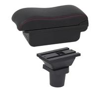 RORVECQ Para Toyota Para Yaris 3 Hybrid Para Yaris Para Vitz Caja De Apoyabrazos De Coche Modificación Interna Carga USB Accesorios De Coche(C2 Línea roja)