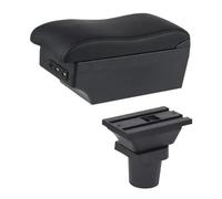 RORVECQ Para Toyota Para Yaris 3 Hybrid Para Yaris Para Vitz Caja De Apoyabrazos De Coche Modificación Interna Carga USB Accesorios De Coche(Línea negra E2)