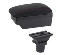 RORVECQ Para Toyota Para Yaris 3 Hybrid Para Yaris Para Vitz Caja De Apoyabrazos De Coche Modificación Interna Carga USB Accesorios De Coche(C1 Línea Roja)