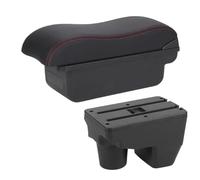 RORVECQ Para Toyota Para Yaris Para Elegant 2021-2024 Apoyabrazos Para Coche Caja Almacenamiento Recambios Retrofit Reposabrazos(C1 Negro rojo SIN USB)