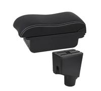 RORVECQ Para Toyota Para Yaris Para Yaris Híbrido 2015-2022 Reposabrazos Para Auto Caja De Almacenamiento Accesorios Para Auto(B3 Negro blanco 3USB)