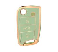 RORVECQ Para VW Para Golf 7 Para Variant Para Polo Para Tiguan Para Cupra Para Skoda Para Octavia Funda Protectora Suave TPU Llave Coche(Green gold)