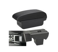 RORVECQ Para VW Para Polo 2020 2021 2022 2023 2024 Reposabrazos Central Caja Almacenamiento Retrofit(B3 Negro blanco 3USB)