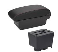 RORVECQ Para VW Para Polo Caja De Reposabrazos Auto Para VW Para POLO Mk5 6R Para Vento 2002-2009 Caja De Almacenamiento(B1 Negro rojo 3USB)