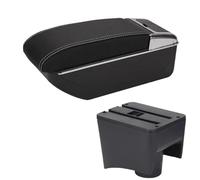 RORVECQ Para VW Para POLO Mk5 6R Para Vento 2012-2018 Caja De Apoyabrazos De Coche Piezas Interiores Caja De Almacenamiento Accesorios De Coche(D3 Negro blanco Sin USB)