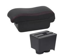 RORVECQ Para VW Para Polo Para Polo 9N 3 2002-2009 Caja De Apoyabrazos De Coche Piezas De Retrofit Caja De Almacenamiento Accesorios Interiores De Coche(A2 Black red NO USB)