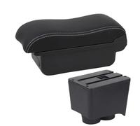 RORVECQ Para VW Para Polo Para Polo 9N 3 2002-2009 Caja De Apoyabrazos De Coche Piezas De Retrofit Caja De Almacenamiento Accesorios Interiores De Coche(A2 Black white NO USB)