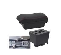 RORVECQ Para VW Para Polo Para Polo 9N 3 Mk4 2002-2009 Caja Apoyabrazos Auto Interior Renovación Almacenamiento Accesorios Auto(A2 Black red NO USB)