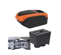 RORVECQ Para VW Para Polo Reposabrazos Para VW Para Polo 9N 3 Mk4 Caja De Reposabrazos De Coche 2002-2009 Caja De Almacenamiento Interior De Retrofit(Naranja negra)