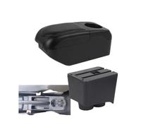 RORVECQ Para VW Para Polo Reposabrazos Para VW Para Polo 9N 3 Mk4 Caja De Reposabrazos De Coche 2002-2009 Caja De Almacenamiento Interior De Retrofit(Negro Negro)