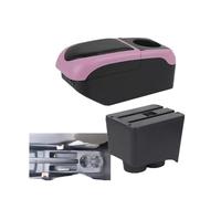 RORVECQ Para VW Para Polo Reposabrazos Para VW Para Polo 9N 3 Mk4 Caja De Reposabrazos De Coche 2002-2009 Caja De Almacenamiento Interior De Retrofit(Black Pink)