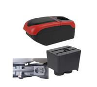 RORVECQ Para VW Para Polo Reposabrazos Para VW Para Polo 9N 3 Mk4 Caja De Reposabrazos De Coche 2002-2009 Caja De Almacenamiento Interior De Retrofit(negro rojo)