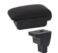 RORVECQ Piezas De Reequipamiento Interior Accesorios Para Coche Reposabrazos Para Hyundai I10 Compartimento Central De Almacenamiento Para Hyundai Para HB20(B1 línea roja 3USB)