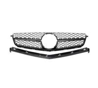 RORVECQ Rejilla Delantera Grill Para Mercedes Para Benz Clase C W204 C63 AMG 2008-2011 Rejillas ABS Tuning Kits Carrocería Automotriz(NEGRO)