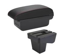 RORVECQ Reposabrazos Compartimento Central Para Almacenamiento De Contenido Accesorios De Modificación Para Coche Interior Retráctil Para Suzuki Para Vitara(B1 Negro rojo 3USB)